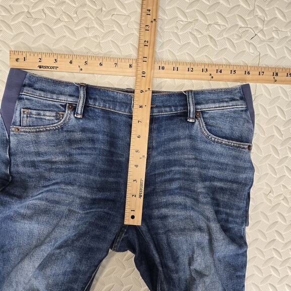 Hatch Maternity Jeans Womens 27 Mid Rise Cropped Straight Leg Raw Hem Stretch - Picture 8 of 11